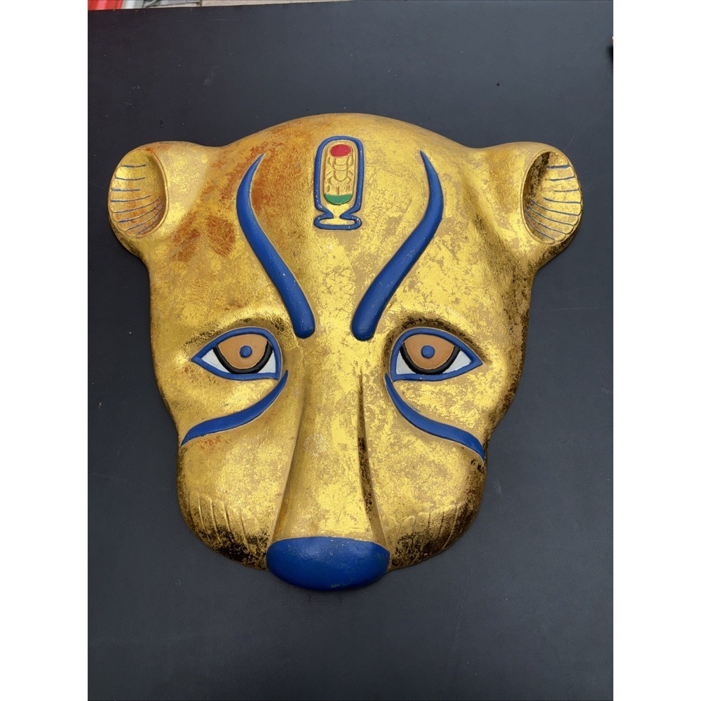 Toscano Egyptian Golden Leopard Head Art
